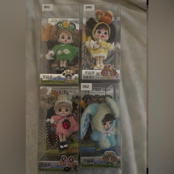 Set of 4 Luolifen Doll Phone Pendants